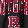 thumbnail image 4 of Men's Colosseum Charcoal Rutgers Scarlet Knights Arch & Logo Crew Neck Sweatshirt, 4 of 4