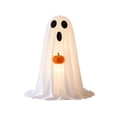 thumbnail image 2 of Spooky Halloween Porch Decor, Halloween Ghost Decorations, Light Up Pumpkin Outdoor, 20 Inch Standing Ghost with Pumpkin Accent for Porch Entryway Halloween Decor, 2 of 5
