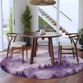 thumbnail image 3 of Round Rug 5Ft Washable Non-Slip, Purple Mountain Circle Area Rugs for Living Room Bedroom, Misty Forest Nature Woodland Pine Tree Landscape Indoor Floor Mats Carpet Runner for Home Decor Aesthetic, 3 of 8
