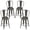 Brown, variant on Gymax Metal Bar Stools Set of 4 24'' Counter Height Barstools w/ Backrests&Footrests Black