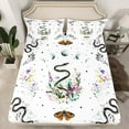 thumbnail image 7 of Manfei Tribal Snake Bed Sheets Set King Size, Bohomian Hippie Animal Bed Sheets King, Flower Moth Bedding King Size, Super Cozy Bedroom Decorative, 4pcs, 7 of 7