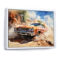 thumbnail image 2 of Designart Car Muscle Car framed wall Art, Orange Muscle Car On Offroad Roaring Adventure , Car Muscle Car Large framed wall art decor, Orange Modern White Framed Wall Art, White Color Frame, 2 of 5