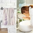 thumbnail image 7 of Yayeee 2 Pack Hand Towels for Bathroom 100% Cotton 16" x 28" Soft Absorbent Kitchen Towel, Purple Watercolor Seashells, 7 of 7