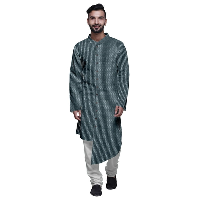 Atasi Ensemble Kurta Imprimé en Coton pour Hommes, Kurta Pyjama Décontracté de Designer, Vêtements