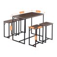 thumbnail image 7 of 5 Piece Dining Table Set Counter Height Dining Table With 4 Stools for 4 Breakfast Nook Table for Small Spaces, 7 of 7