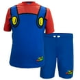 thumbnail image 3 of Nintendo Characters Boys Super Mario & Luigi Character Lightweight Short Sleeve Hoodie T-Shirt & Shorts Short Set (Mario, Sizes 2T-16), 3 of 6