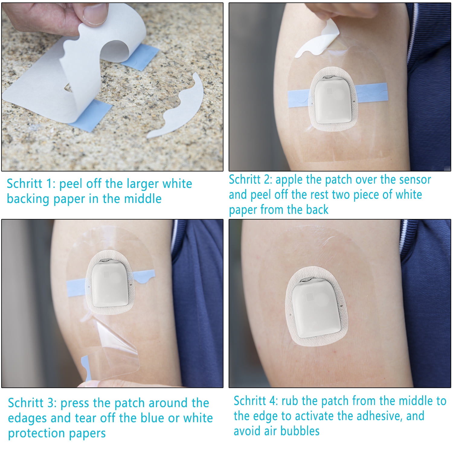 Pack of 40 Omnipod Adhesive Patches, Waterproof & Transparent Patches for Omnipod, Breathable, Skin-Friendly and Self-Adhesive Patch with Hole, Durable up to 10 Days