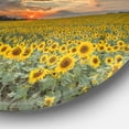 thumbnail image 3 of Designart - Sunflower Sunset with Cloudy Sky' Disc Large Landscape Metal Circle Wall Art, 3 of 4