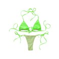 thumbnail image 6 of hirigin Women Solid Color Bikini, Sleeveless V Neck Bra Swimming Summer Beach Thong Swimwear, 6 of 8