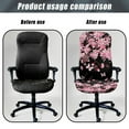 thumbnail image 4 of HELLHERO Cherry Blossom Print Office Chair Cover, Anti Scratch High Back Chairs Slipcover, Stretchable Desk Chairs Cover Dustproof, 4 of 7