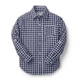 thumbnail image 2 of Hope & Henry Boys' Navy Gingham Woven Poplin Button Down Shirt, 2 of 4