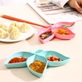 thumbnail image 6 of Sunjoy Tech 2Pcs Dipping Dish 3 Compartments Leaf Shape Food Grade Salad Dressing Anise Chili Powder Seasoning Sauce Garbage Tray Plate Holder Kitchen Supplies, 6 of 7