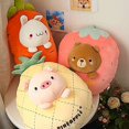 thumbnail image 3 of Almohada de felpa de oso de 18 ", lindo animal de peluche de fresa, Kawaii Squishy, ​​oso de anime, almohada suave para abrazar, juguetes de peluche, regalos para niños, niñas, Halloween, 3 of 5