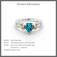 thumbnail image 5 of Gem Stone King 925 Sterling Silver and 10K Rose Gold London Blue Topaz and Diamond Engagement Ring for Women (0.96 Cttw, Heart Shape 6MM, Gemstone Birthstone, Available in Size 5, 6, 7, 8, 9), 5 of 5