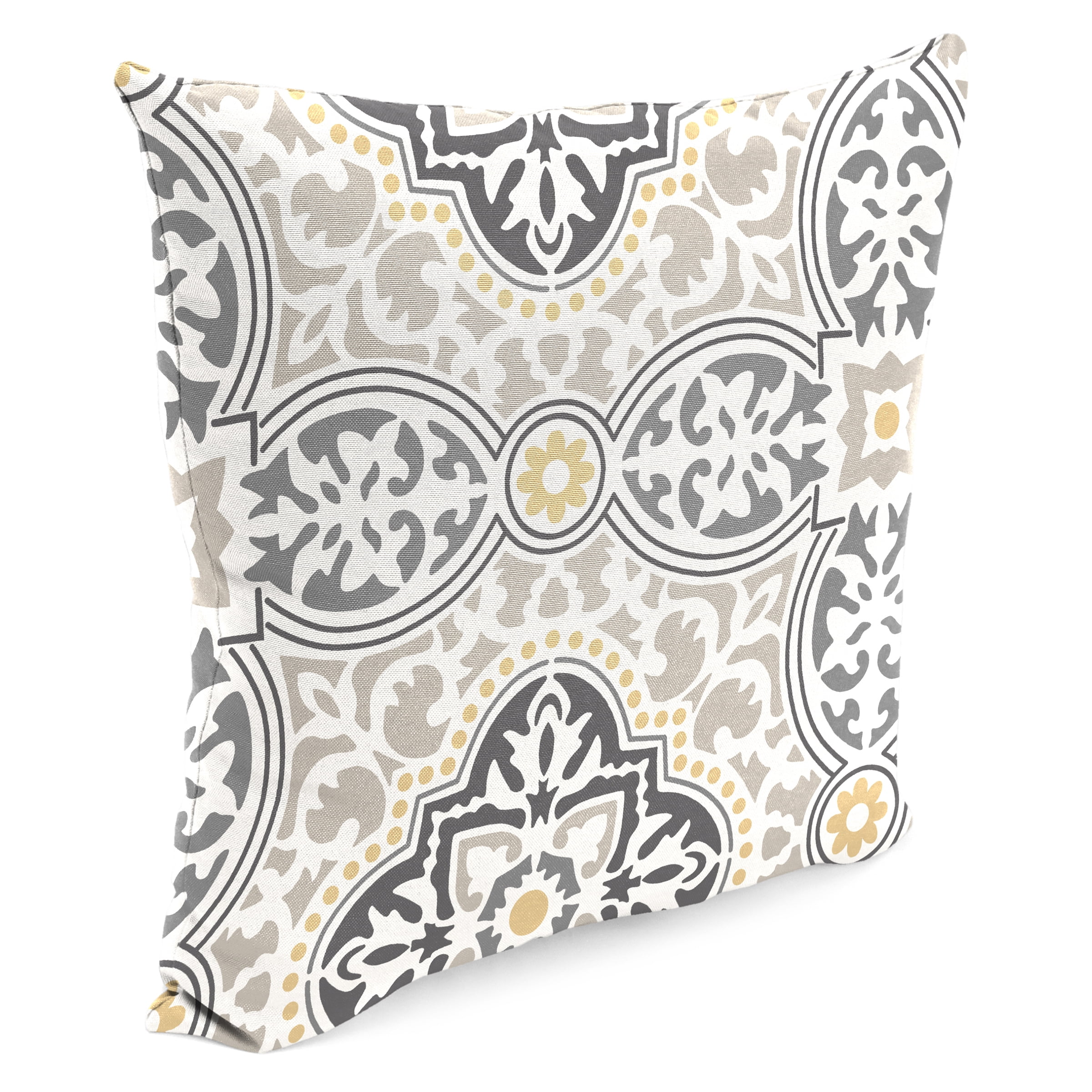 Jordan Manufacturing 16" x 16" Rave Grey Quatrefoil Square Outdoor Throw Pillow (2 Pack)