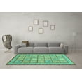 thumbnail image 3 of Ahgly Company Indoor Square Abstract Turquoise Blue Modern Area Rugs, 8' Square, 3 of 4