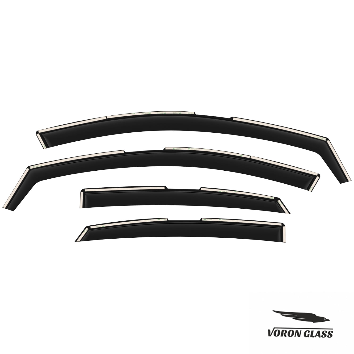 Voron Glass in-Channel Extra Durable Rain Guards for Kia Forte 2019-2024, Window Deflectors, Vent Window Visors, 4 Pieces - 200550