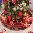 thumbnail image 3 of Christmas Tree Skirt , Snowflake Pattern Burlap Buffalo Plaid Tree Skirt Large Christmas Tree Skirt 48 Inch, 3 of 8