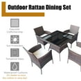 thumbnail image 3 of Gymax 5PCS Rattan Patio Dining Table Set Outdoor Furniture Set w/ 4 Seat Cushions, 3 of 10