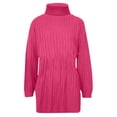 thumbnail image 6 of Babysbule Dresses For Women Ladies Fashion Pullover Turtleneck Solid Long Sleeve Jumper Sweater Casual Knitted Mini Dress, 6 of 6