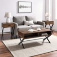 thumbnail image 1 of Walker Edison Moderne Table Basse Carrée Salon Accent Étagère de Rangement Pouf, 30 Pouces, Chêne Rustique, 1 of 2