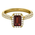 thumbnail image 2 of Aonejewelry 3.40 Ct. Ttw Diamond and Emerald Shaped Garnet Ring in 10K Yellow Gold, 2 of 4