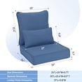 thumbnail image 4 of Aoodor 24" x 24" Patio Chair Cushions Set, Memory Foam Outdoor Deep Seat Cushions (1 Seat, 1 Back, 1 Lumbar Pillow) - Navy Blue, 4 of 8