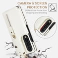 thumbnail image 3 of ELEHOLD for Samsung Galaxy Z Fold 3 Wallte Case, Premium Leather Ring  Zipper Credit Card Cash Slot Magnetic Clasp Kickstand Heavy Duty Protective for Samsung Galaxy Z Fold 3,White, 3 of 9