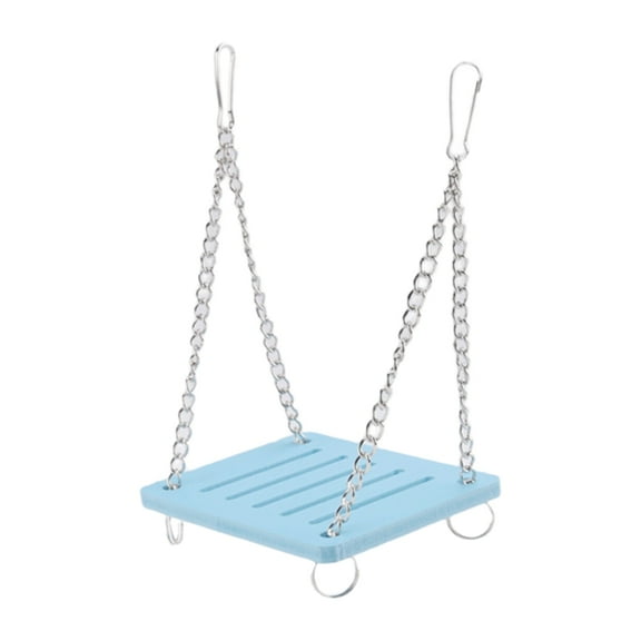 Hamster Toys Swing Hanging Gadget Wooden Cage Accessories Supplies Mouse bluek8429