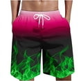 thumbnail image 1 of Full Print Fire Pattern Men's Swim Trunks 3D Flame Printed Quick Dry Shorts For Men Beach Surf Board Shorts Swimwear, 1 of 5