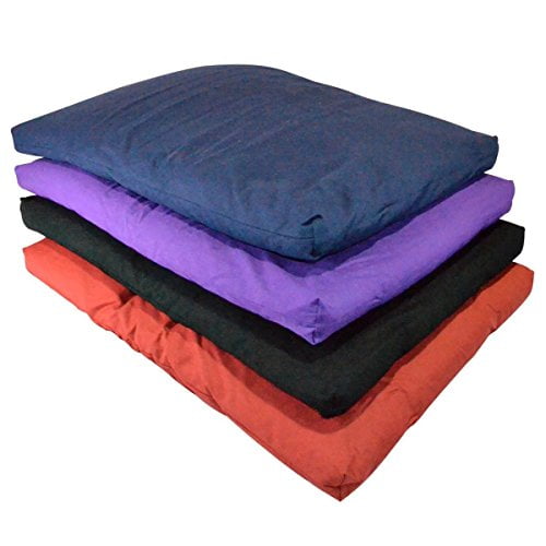 YogaAccessories Cotton Zabuton Meditation Cushion - Black