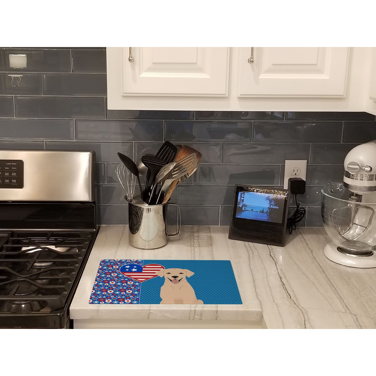 Yellow Labrador Retriever Glass Cutting Board Large 12 in x 15 in