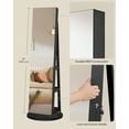 thumbnail image 5 of SONGMICS 360° Swivel Mirror Jewelry Cabinet Standing 6 LEDs Jewelry Armoire Box Organizer with Full Length Mirror and Storage Shelves Black, 5 of 7