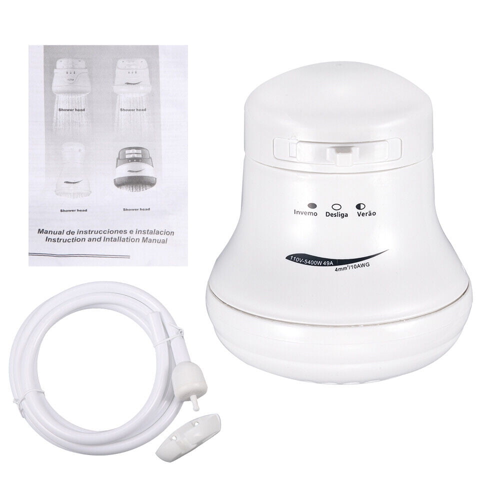 JahyShow 110V 5400W Electric Shower Head Instant Hot Water Bath Heater Boiler Tool Showe
