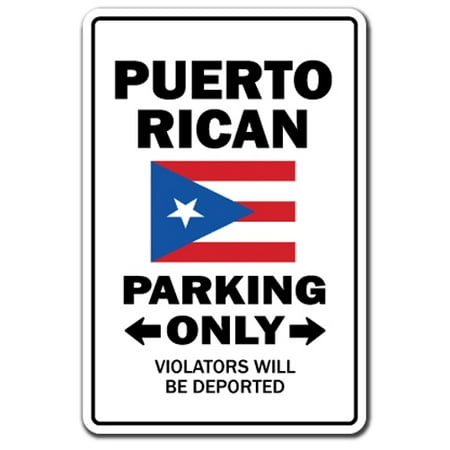PUERTO RICAN Parking Aluminum Sign puerto rico virgin islands vacation | Indoor/Outdoor | 10