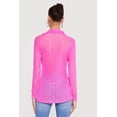 thumbnail image 4 of Women's Swirl Mesh Button Front Tunic Shirt, 4 of 4