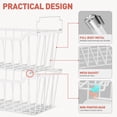 thumbnail image 5 of SUNALLY Freezer Organizer Bins 4 Pack, Stackable Freezer Baskets with Foldable Handle for 3.5-7 Cu.FT Deep Chest Freezer Organization, Coated Metal Storage Bins White, 5 of 7