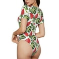 thumbnail image 3 of Easygdp Watermelons Women's One-Piece Swimsuit Slim Fit Crew Neck Bodysuit Athletic Swimwear with Concealed Buckle - X-Large, 3 of 9