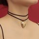 thumbnail image 2 of Gargantilla de cuerda de terciopelo coreana ajustable con tirador de joyería de estilo europeo y americano, collar con colgante de gran amor con personalidad simple para mujer, 2 of 6