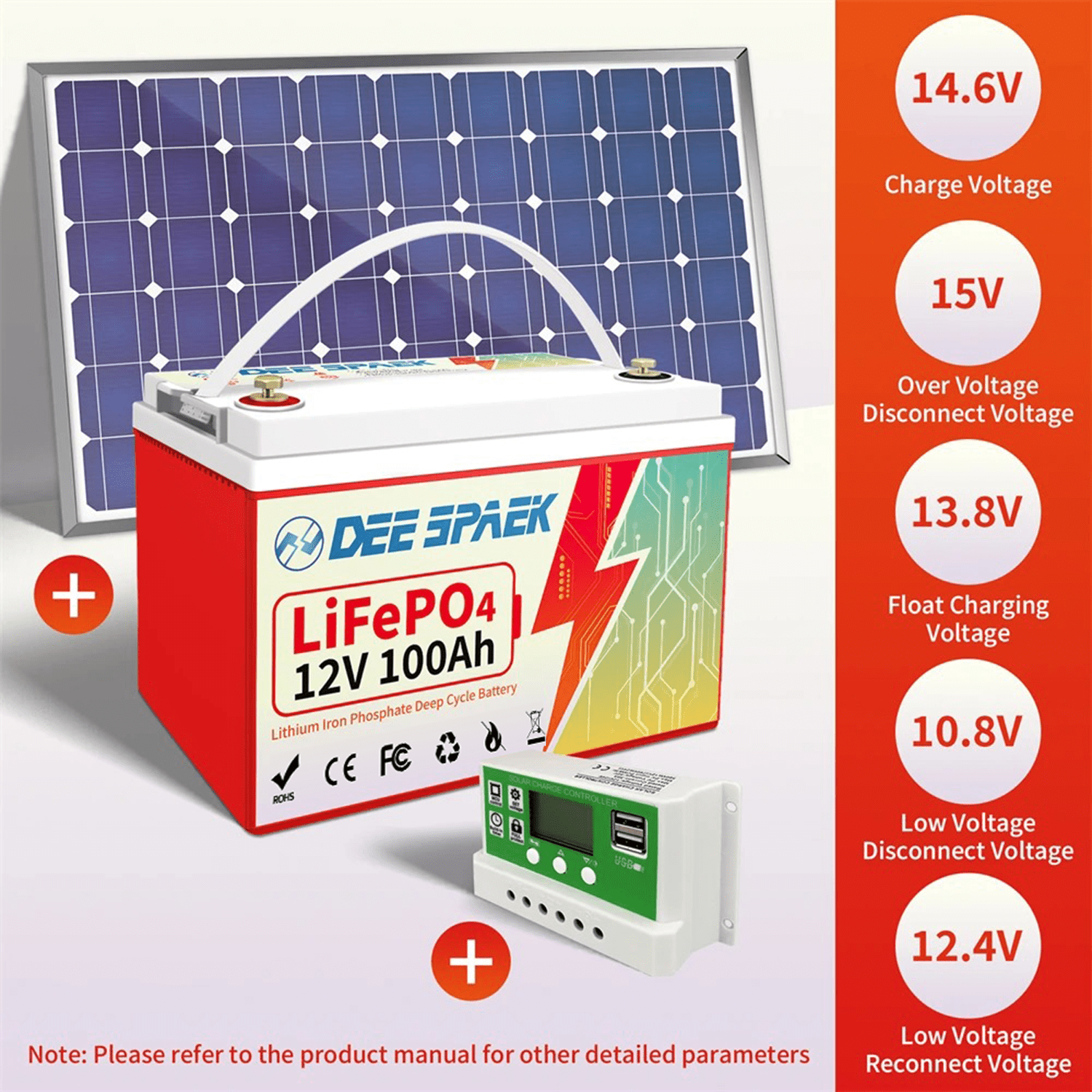 12V 100Ah LiFePO4 Lithium Battery Blutooth,for RV,Marine,Trolling Motor,Solar,off-Grid,Home Energy Storage,Group 31 Deep Cycles Battery,Smart 100A BMS