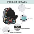 thumbnail image 4 of Game Controller Black Pattern Backpack for School, Cute School Bag with Adjustable Shoulder Straps and Padded Back, 15.3"x11"x7.1", 4 of 5