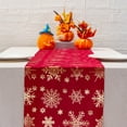 thumbnail image 4 of Snowflakes Christmas Table Runner, Holiday Table Flag, Red and White Velvet Polyester Festive Dining Decor for Holiday Gatherings, 28x275cm, 4 of 7