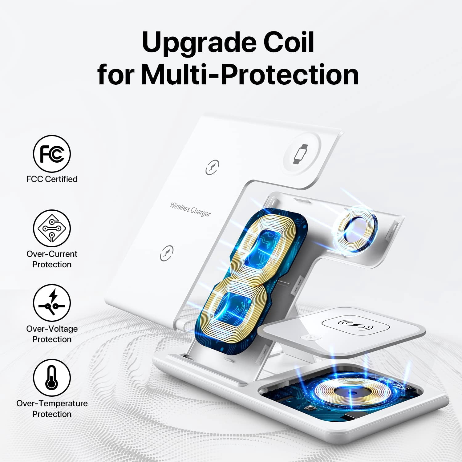 Wireless Charger, 3 in 1 Wireless Charging Station, Fast Wireless Charger Stand for iPhone 14/13/12/11/Pro/Max/XS/XR/X/8/Plus, for Apple Watch 7/6/5/4/3/2/SE, for AirPods 3/2/Pro