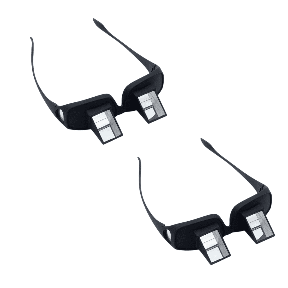 Evelots Bed Prism Glasses for Reading, Gaming or Watch TV While Lying Down Set of 2 90 Degree Pinhole Spectacles-Lazy Readers Mirror Periscope High Definition-Clear & Bright Image-Unisex