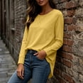 thumbnail image 6 of Otvok Stitch‑Detail Casual Pullover for Women, Crew Neck Long Sleeve Loose T‑Shirt, 6 of 7