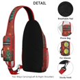 thumbnail image 3 of Sling Backpack,Red Christmas Tree and Ornament Pattern Crossbody Bag with Water Bottle Holder,Waterproof Sling Bag for Men/Women with Chest Phone Holder for Hiking,Travel, 3 of 6