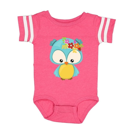 

Inktastic Spring Animals Cute Owl Owl With Flowers Gift Baby Boy or Baby Girl Bodysuit