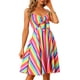thumbnail image 1 of Vestido de verano para mujer Allegra K Vestido midi informal cuello en V nudo tirantes finos multicolor S, 1 of 5