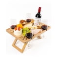 thumbnail image 1 of Mesa de pícnic para vino Piticco, portátil para exteriores, con soporte para copas de vino, 1 of 8