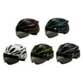 thumbnail image 2 of Adjustable Adult Mountain Road Bike Riding Head Protector Crash Hat with Removable s Visor Black Red, 2 of 8